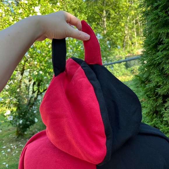 Social Collision Split Red/Black Devil Hoodie - Picture 5 of 7